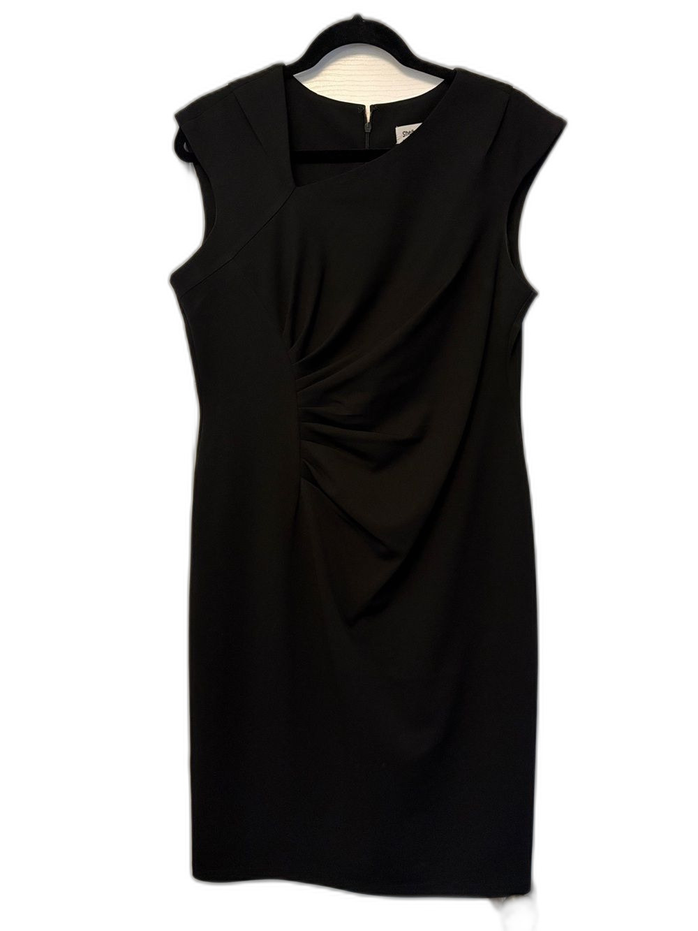 Shelby & Palmer Black Draped Front Sleeveless Sheath Dress Size 14 Workwear